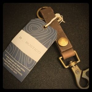 Genuine real leather loop keychain